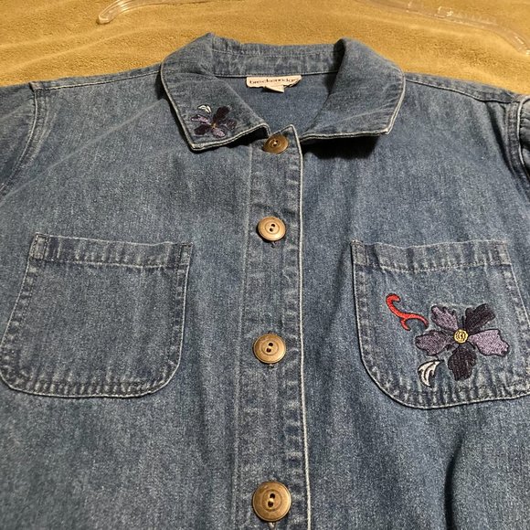 NWOT Vintage Breckenridge Denim Embroidered Long Sleeve Top Size L - Picture 7 of 15